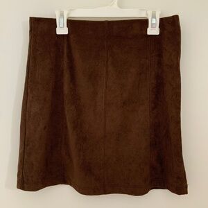 brown suede skirt size medium